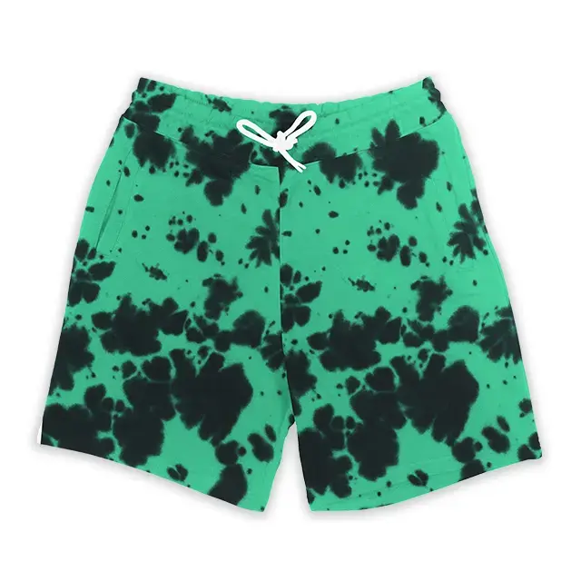 Green-Black-tie-dye-shorts-Shorts-qikink.webp